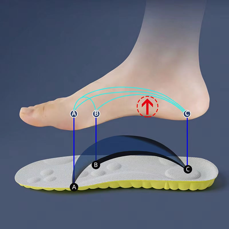 High Elasticity Latex Sport Insoles Soft Shoe Pads Arch Support Orthotic Insoles Breathable Deodorant Insole.